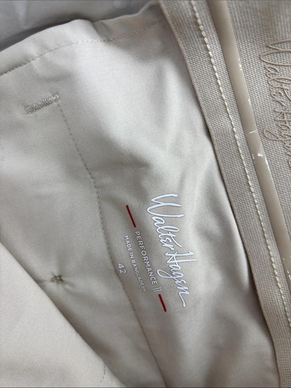 Walter Hagen P11 E waist retro golfball khaki cooling 4way stretch shorts NWT 42